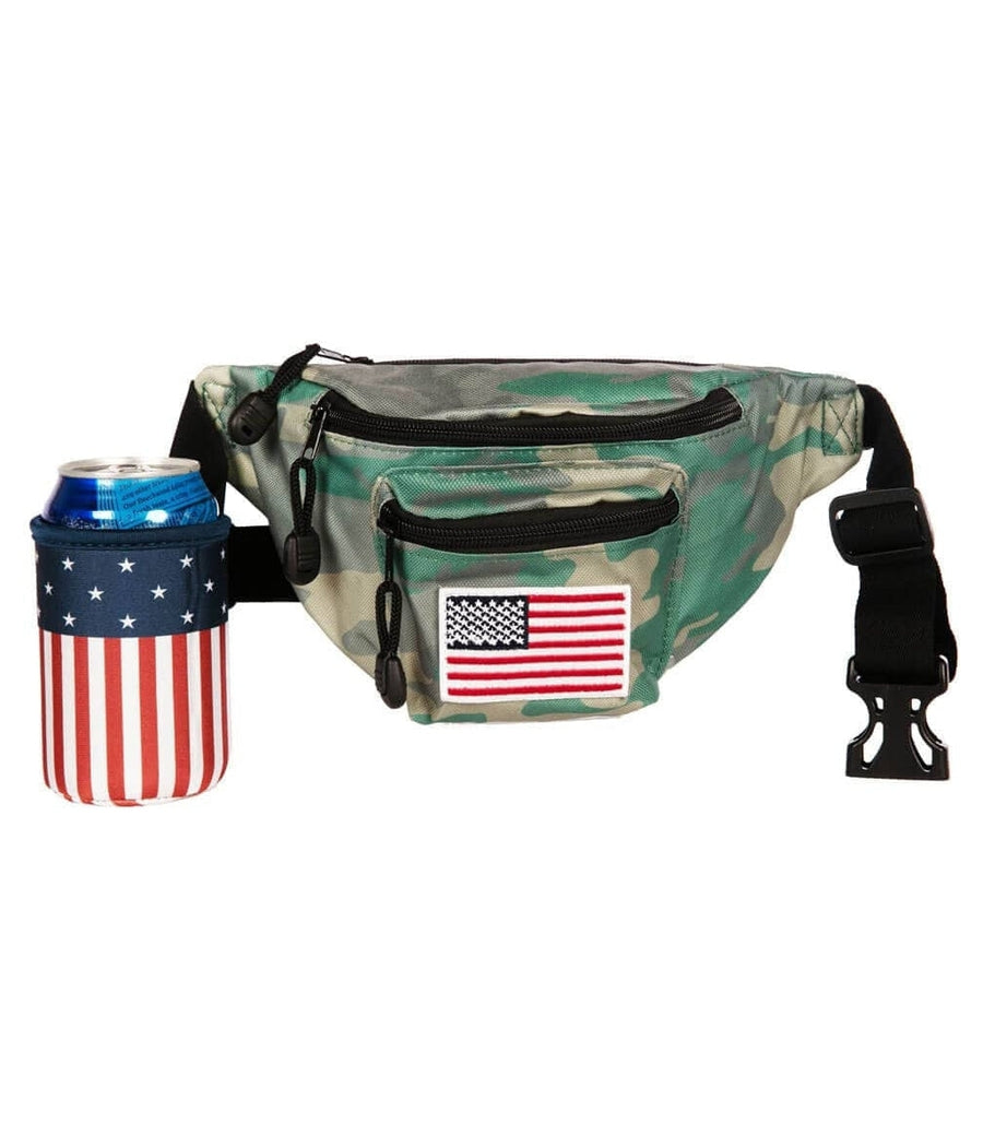 USA Camo Fanny Pack with Drink Holder