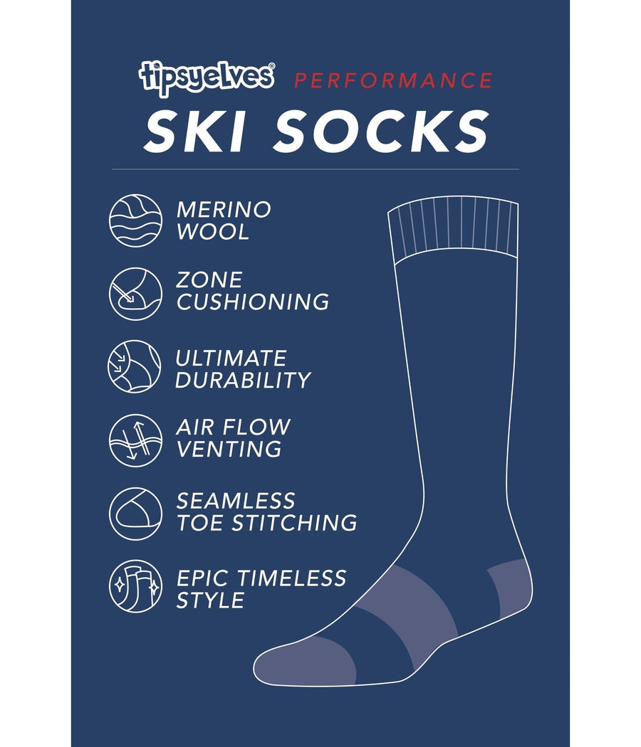 Women's Retro USA Performance Ski Socks (Fits Sizes 6-11W)