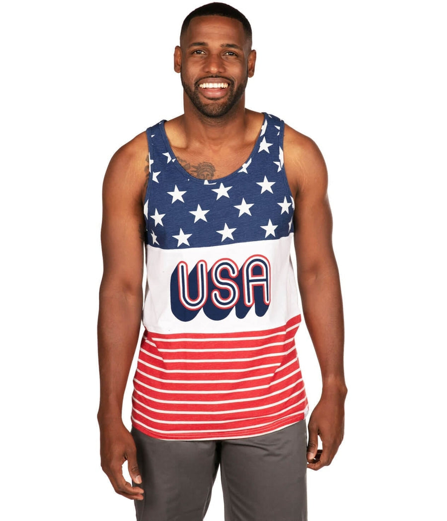 Men's USA Stripes Tank Top Image 2