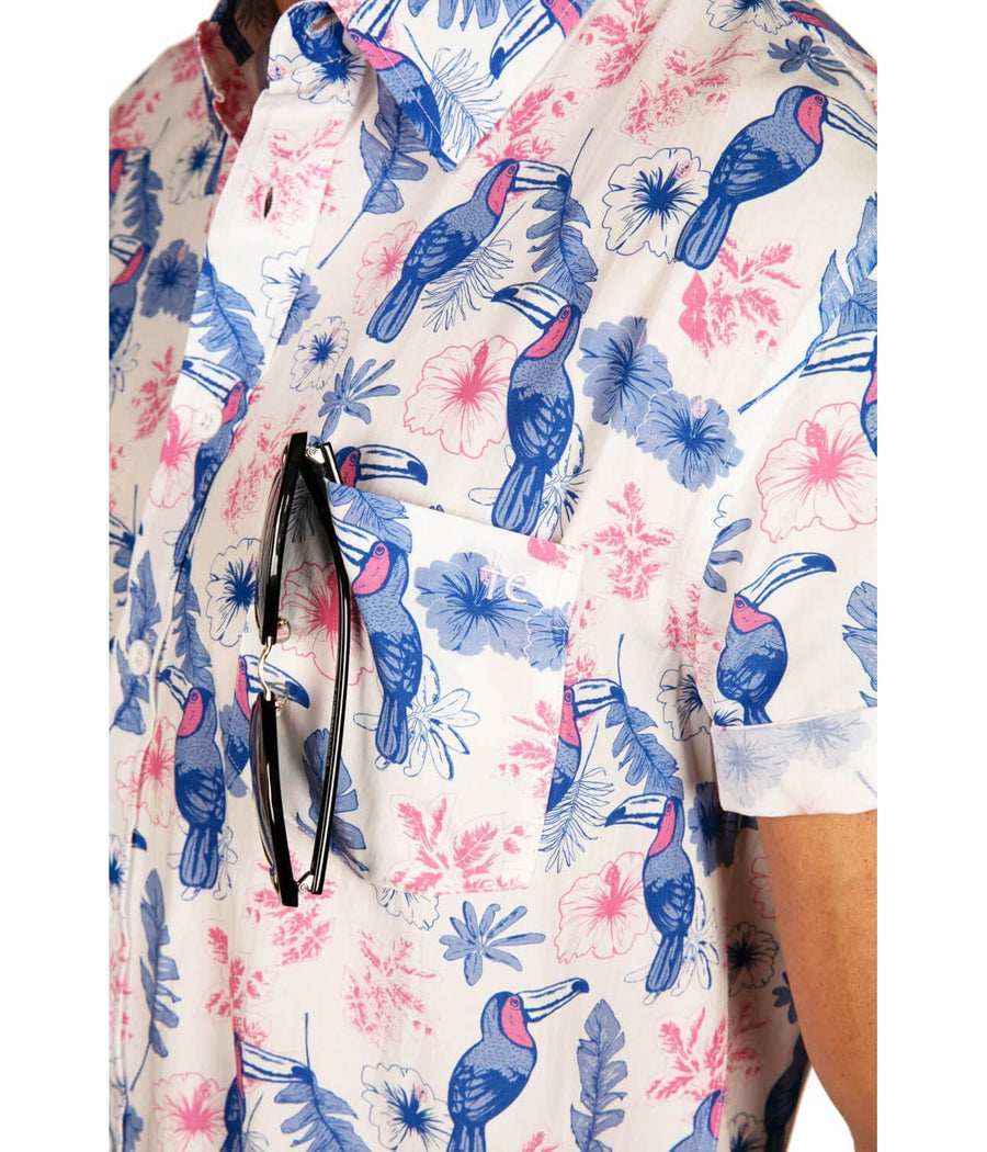 Men's Toucan Tango White Hawaiian Shirt Image 5