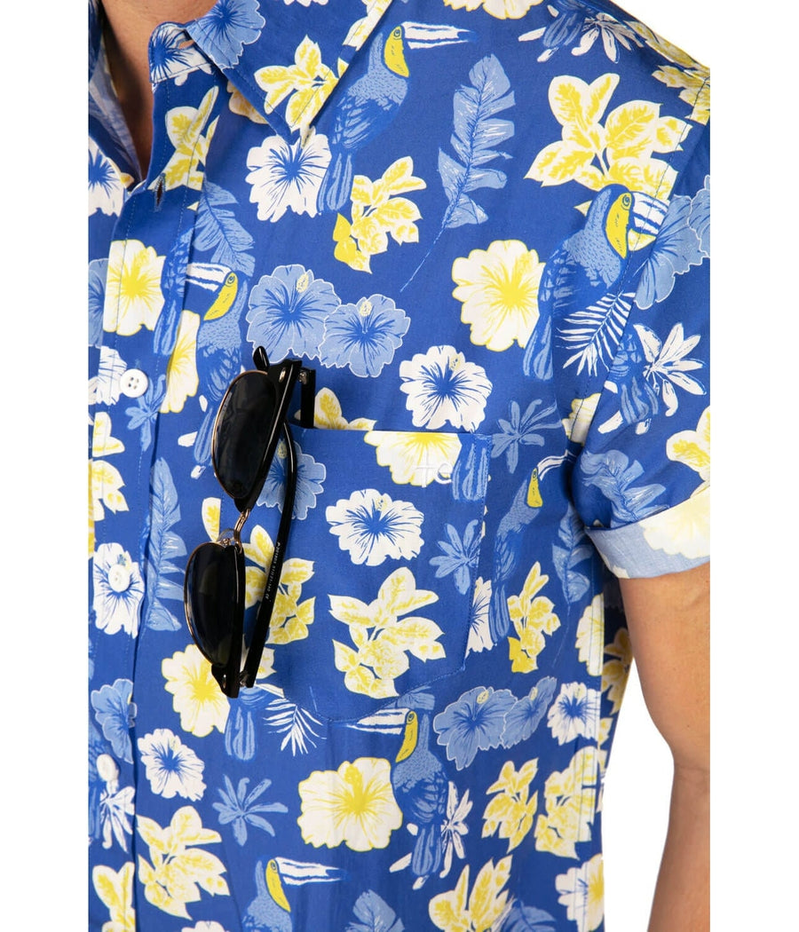 Men's Blue Botanics Hawaiian Shirt Image 5