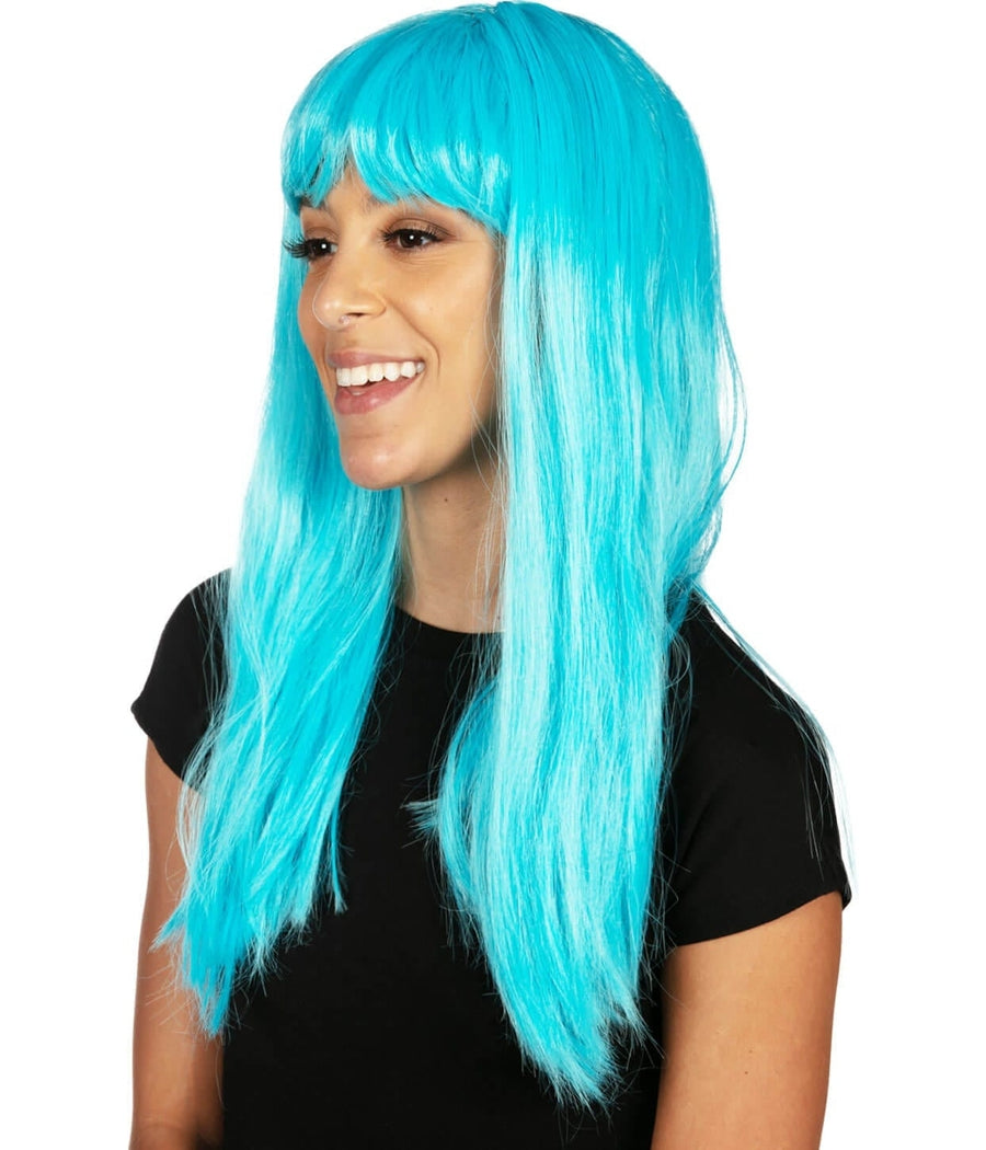 Light Blue Wig With Bangs Image 2