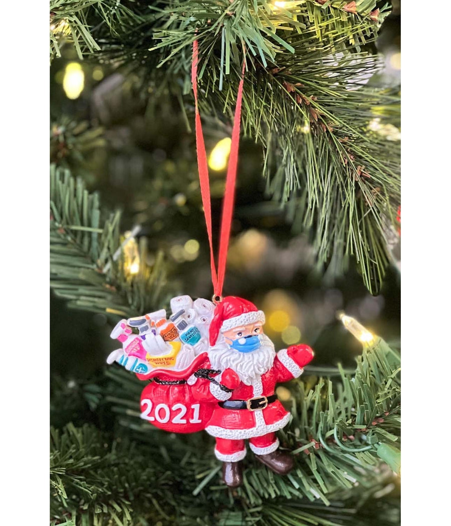 2021 Masked Santa 3D Ornament