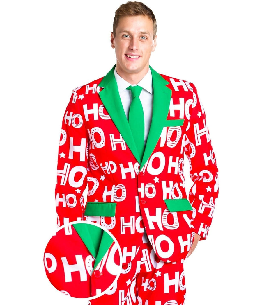 Ho Ho Holla Men's Christmas Suit Blazer Tipsy Elves