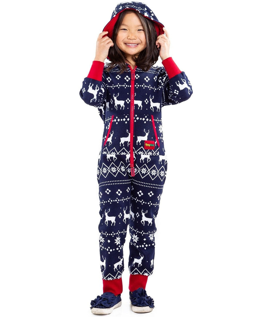 Boy's / Girl's Blue Fair Isle Reindeer Jumpsuit