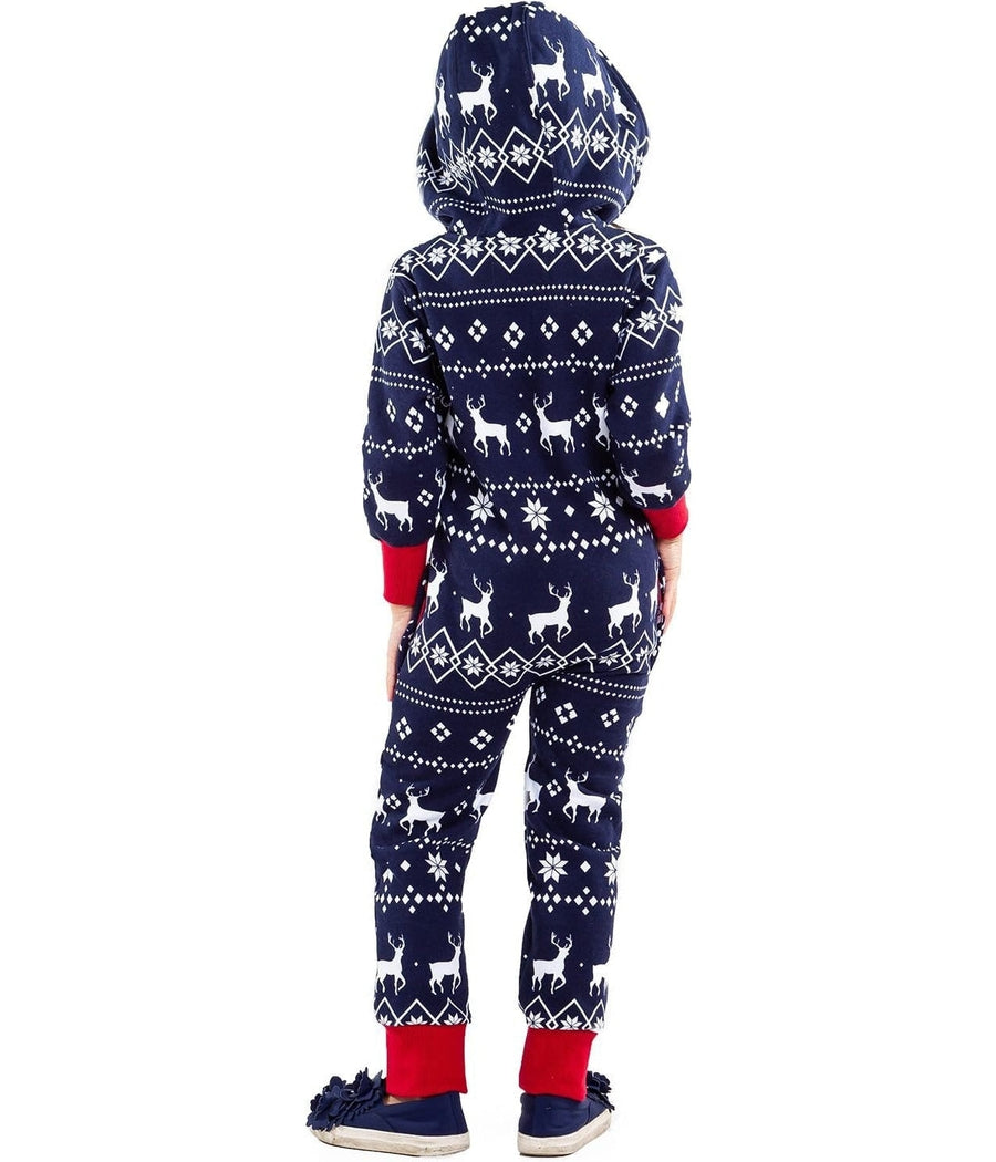 Boy's / Girl's Blue Fair Isle Reindeer Jumpsuit Image 2