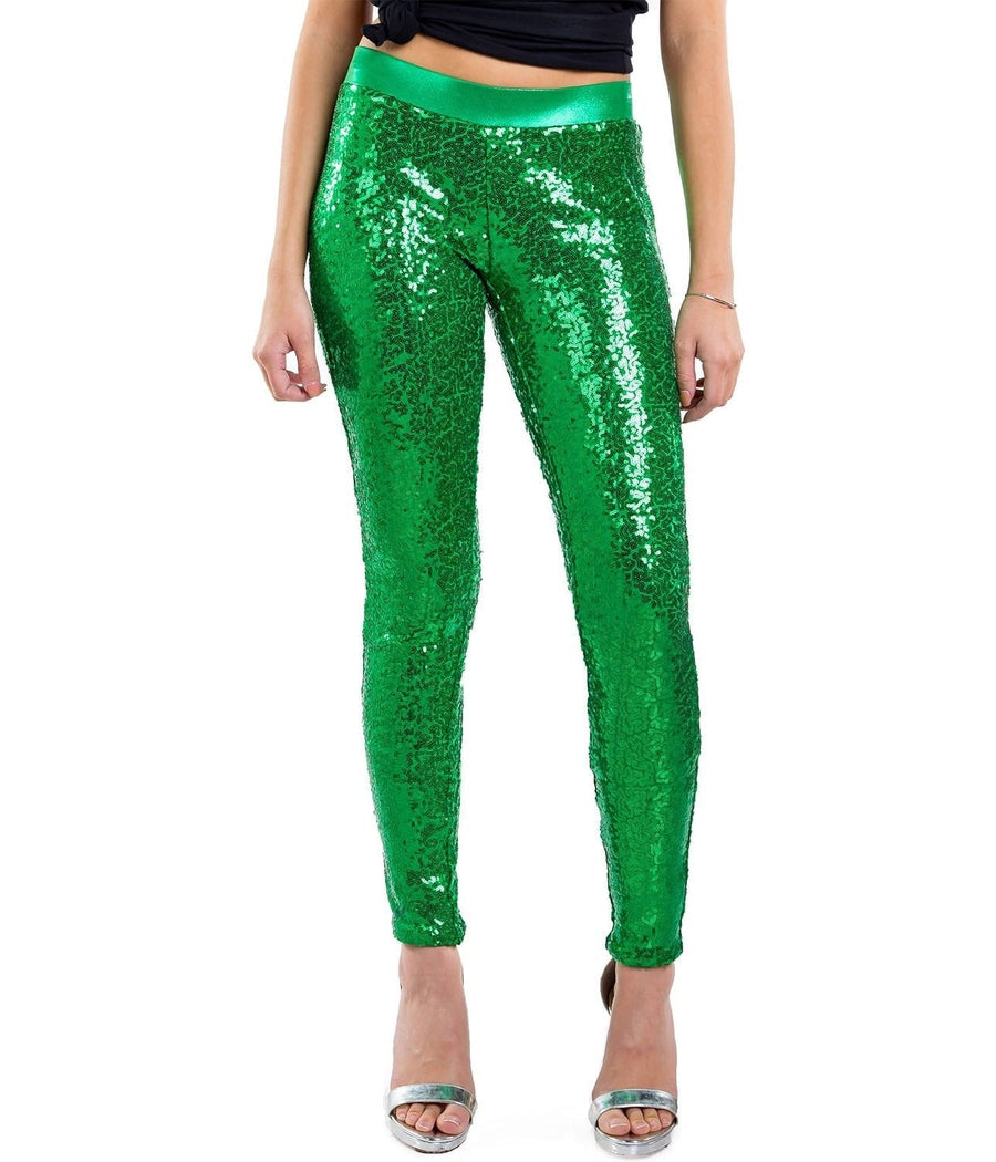 Green Sequin Women's Christmas Leggings