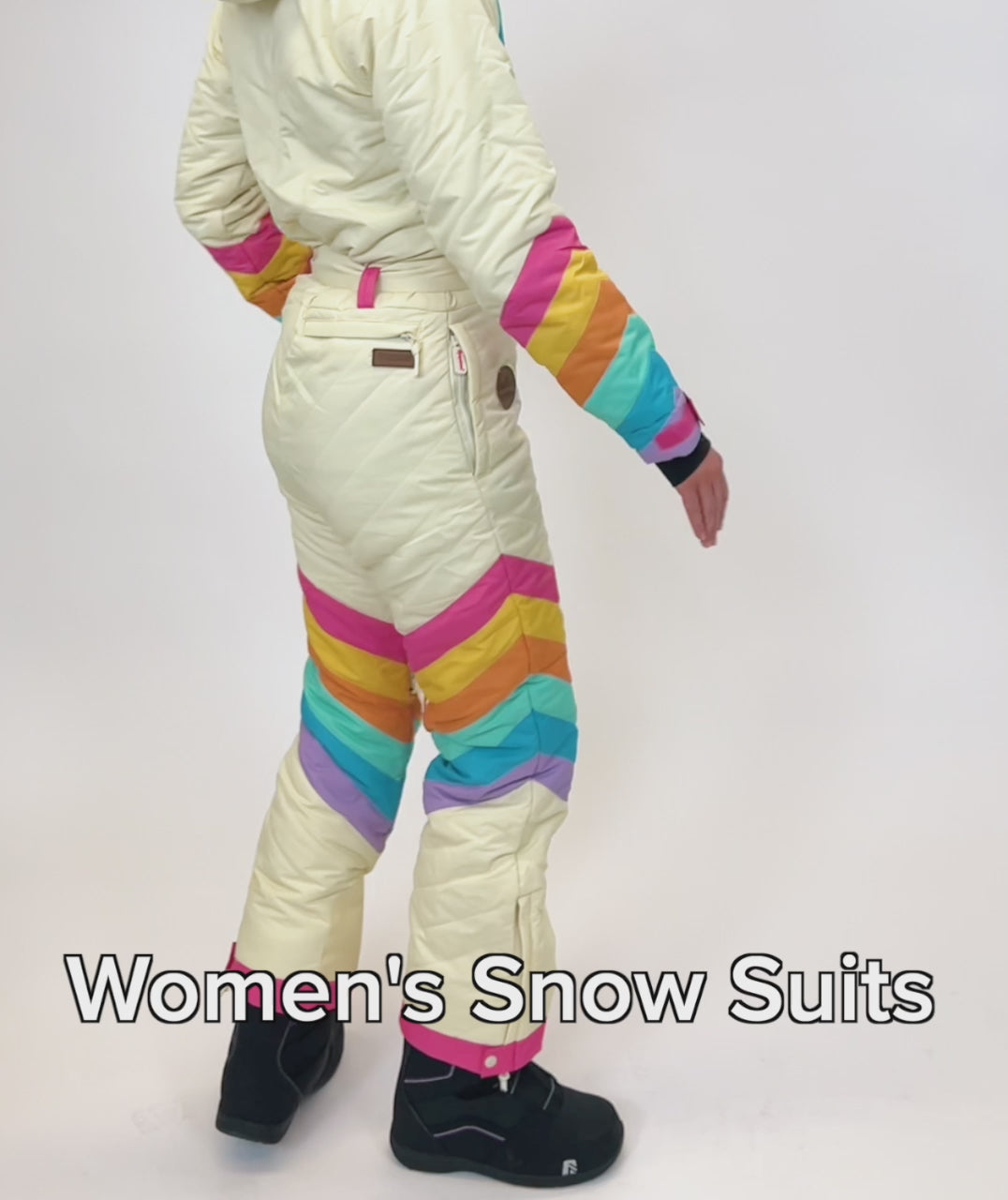 Women's Retro Rainbow Ski Suit Image 5