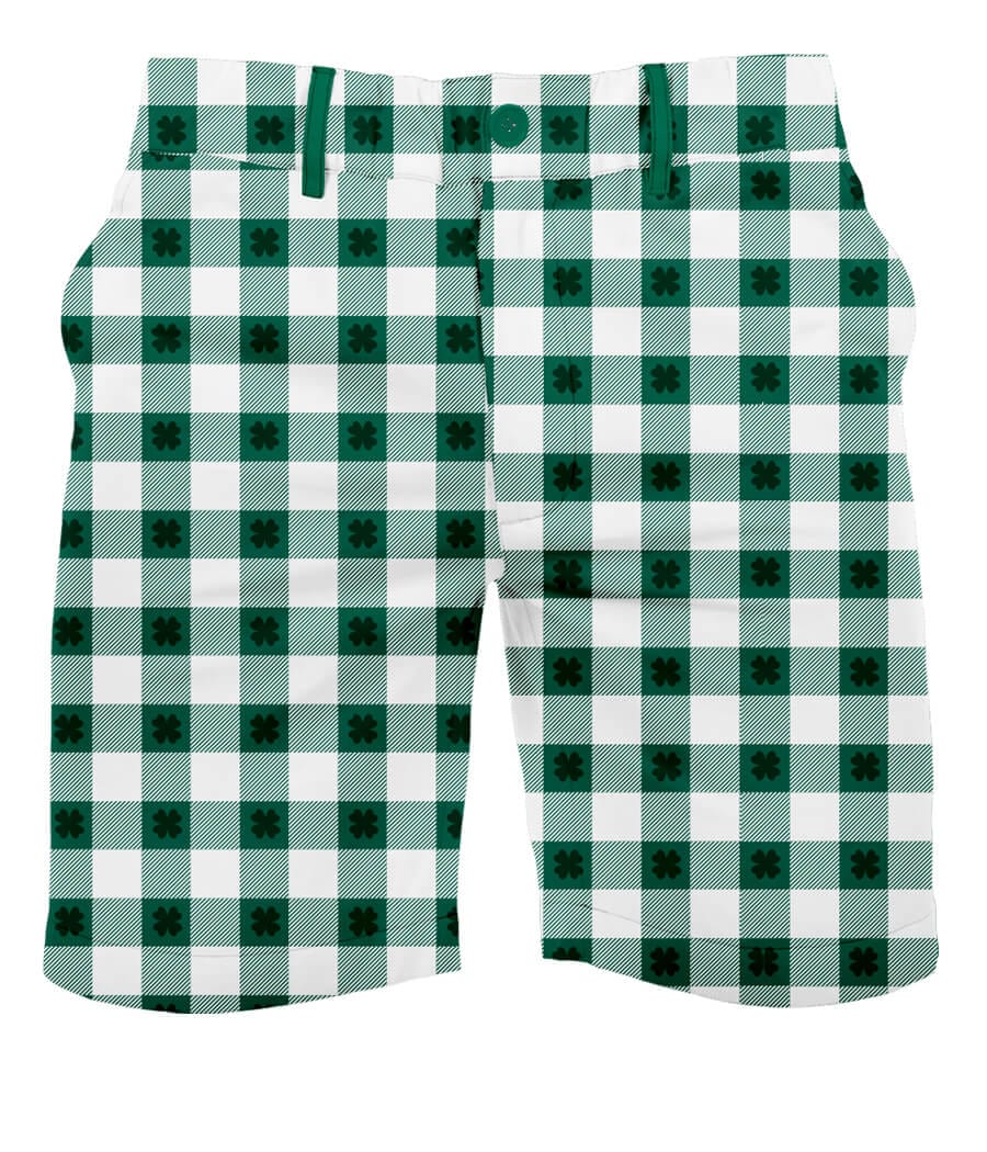 Men's Green Gingham Shorts Image 5
