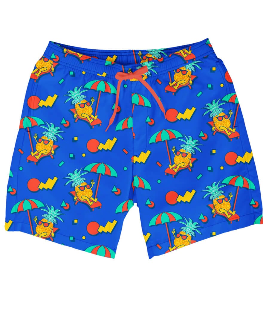 Poolside Pineapple Stretch Swim Trunks