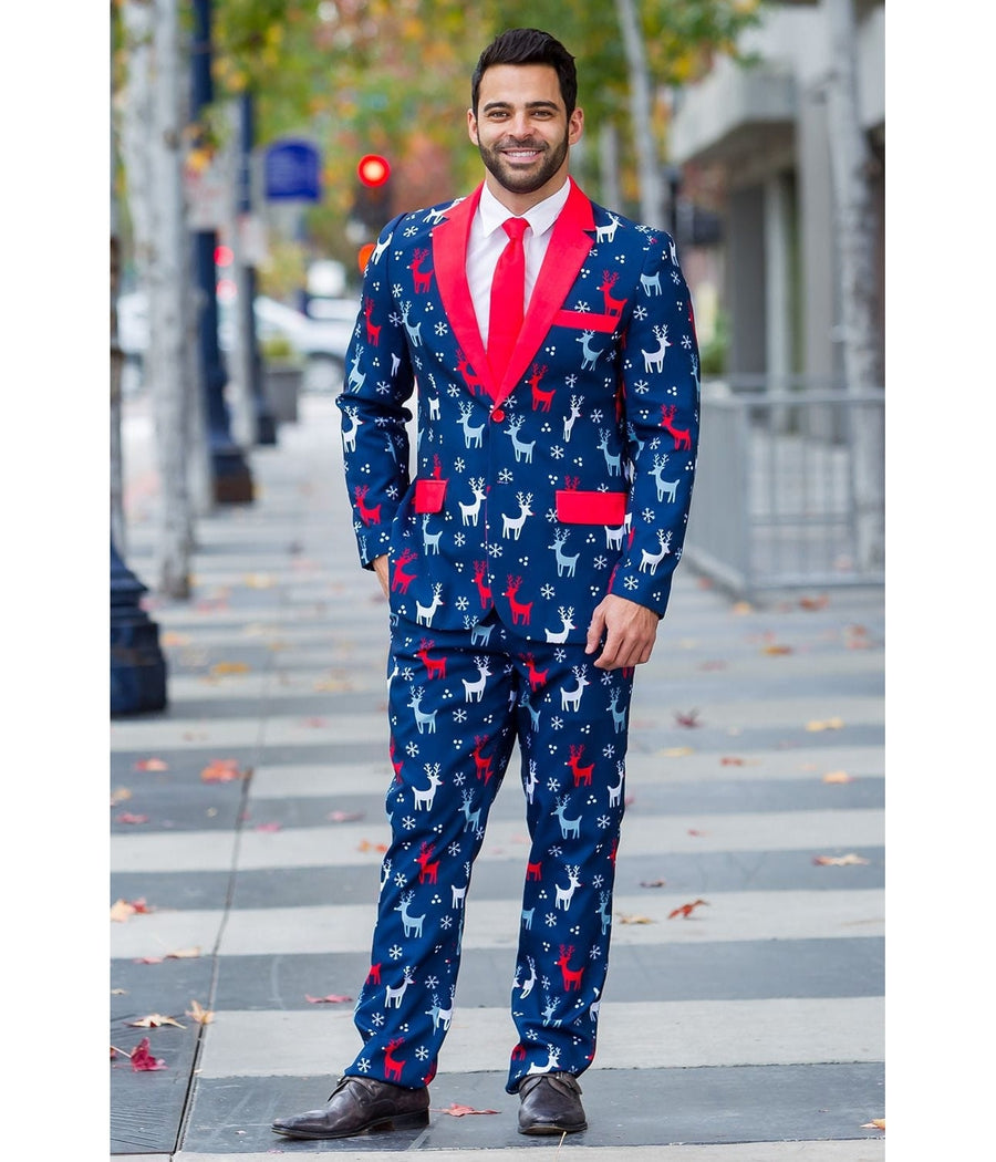 Men's Reindeer Gains Blazer w/ Tie