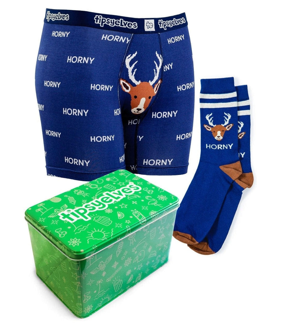 Horny Boxers & Socks Gift Set Men's Christmas Gifts Tipsy Elves