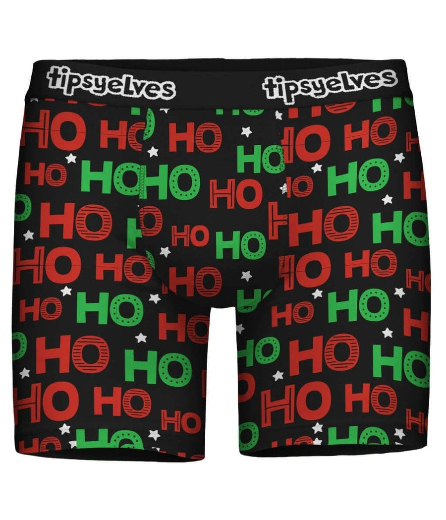 Red and Green Ho Ho Ho Boxer Briefs: Men's Christmas Outfits