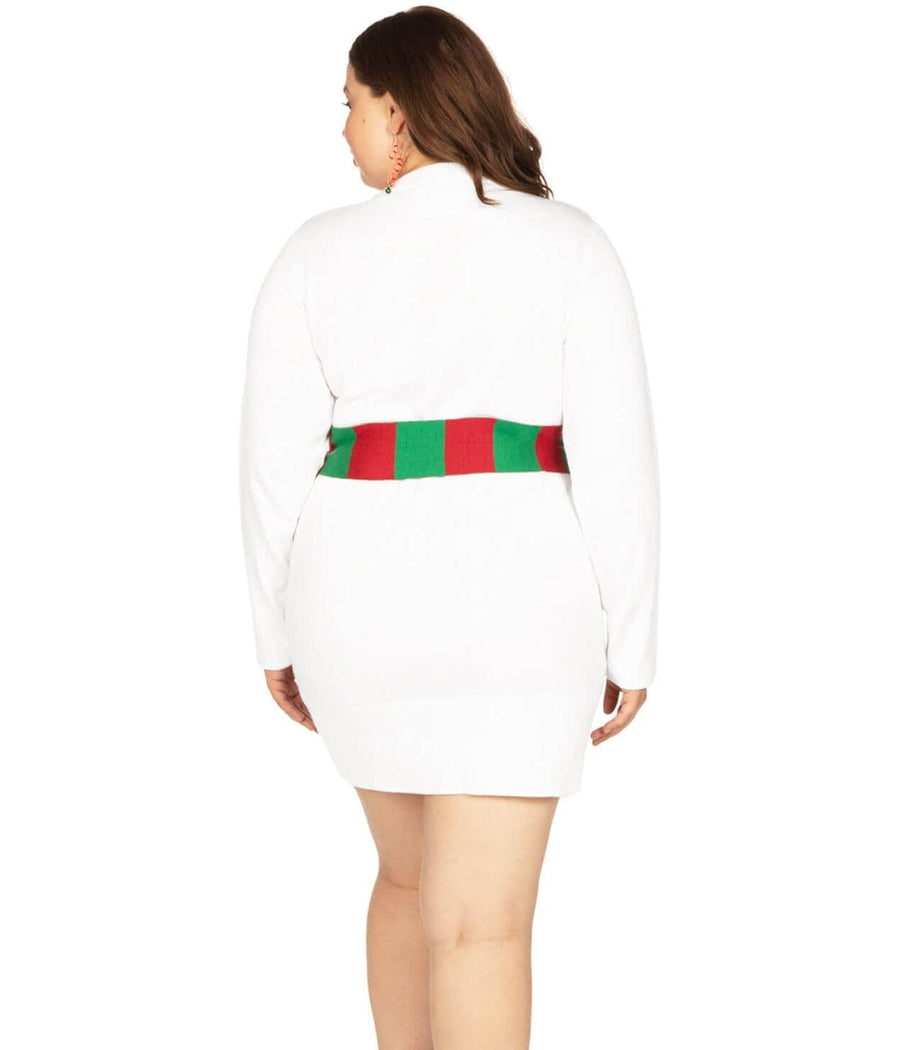 Women's Snowman Scarf Plus Size Sweater Dress