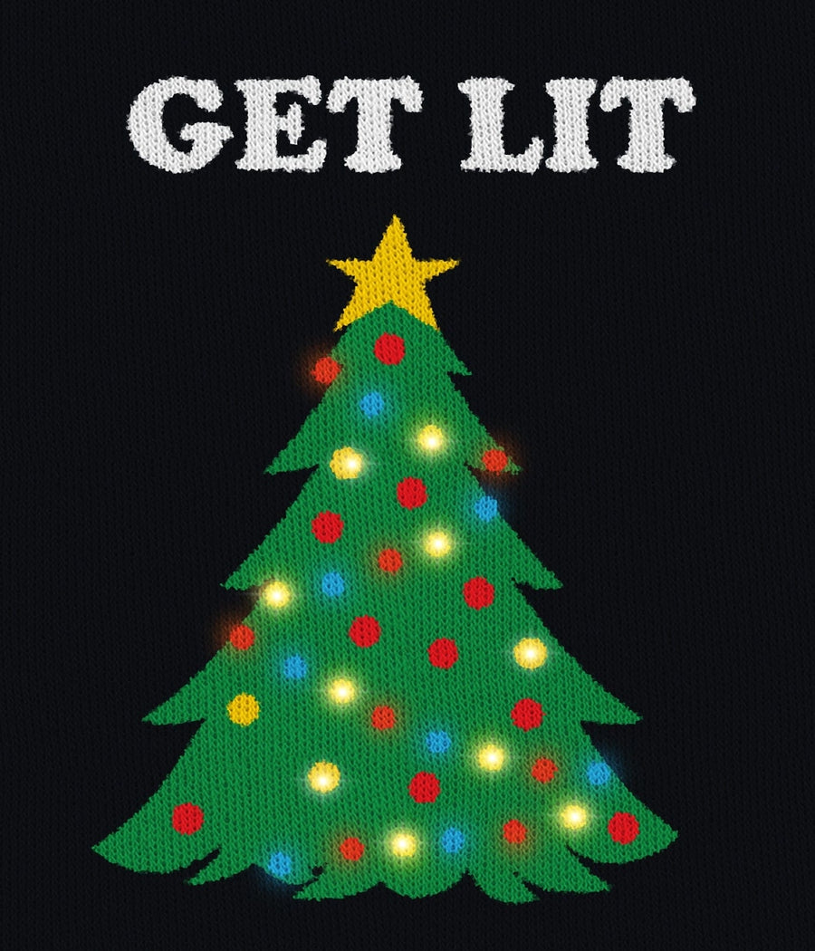 Men's Get Lit Light Up Big and Tall Ugly Christmas Sweater