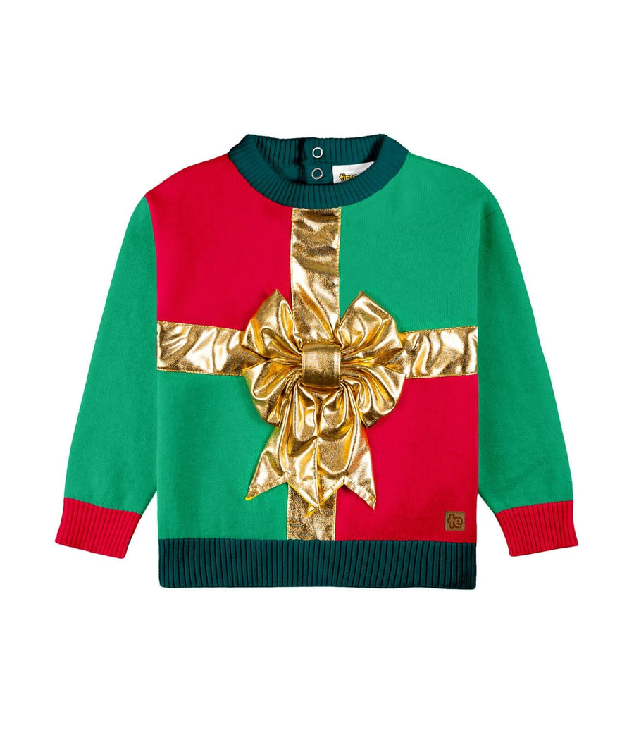 Toddler Girl's Little Present Ugly Christmas Sweater Primary Image