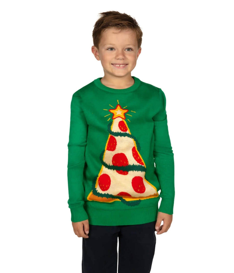 Pizza Tree Sweater: Boy's Christmas Outfits Tipsy Elves