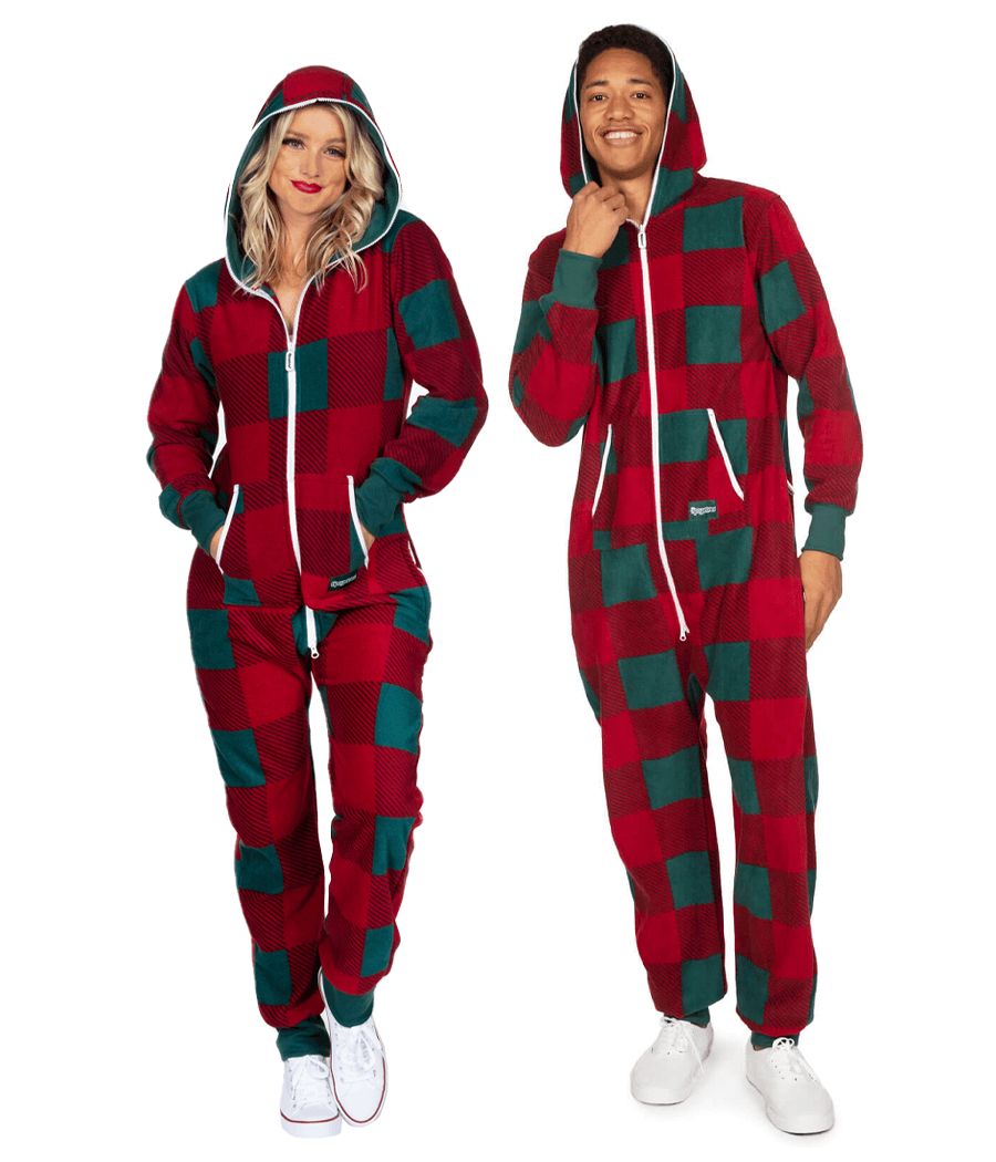 Matching Checkered Couples Jumpsuits