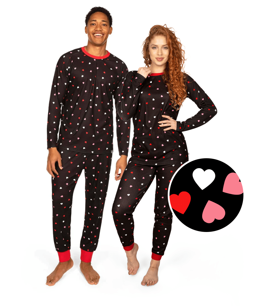 Matching couple pajamas valentines hotsell