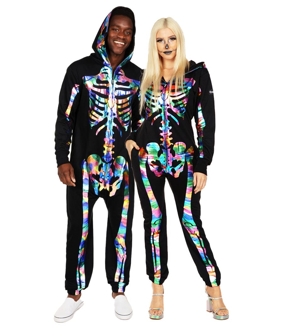 Iridescent Skeleton Couples Costumes Tipsy Elves