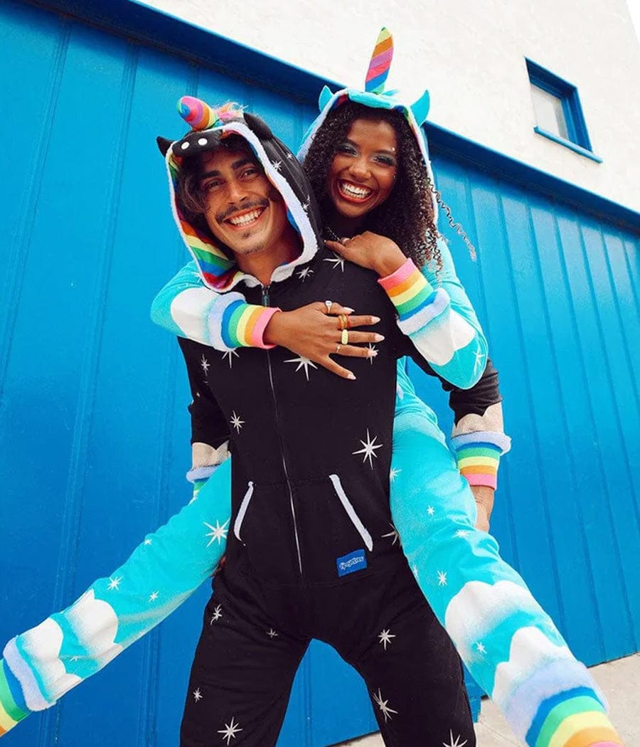 Rubie's Costume Unicorno Per Bambini - Tuta Intera Azzurra Con Cappuccio A Forma Di Testa Di Unicorno E Corno, Morbido E Divertente
