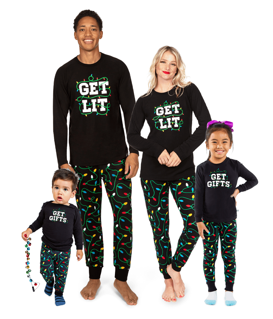 Matching Get Lit and Get Gifts Family Pajamas