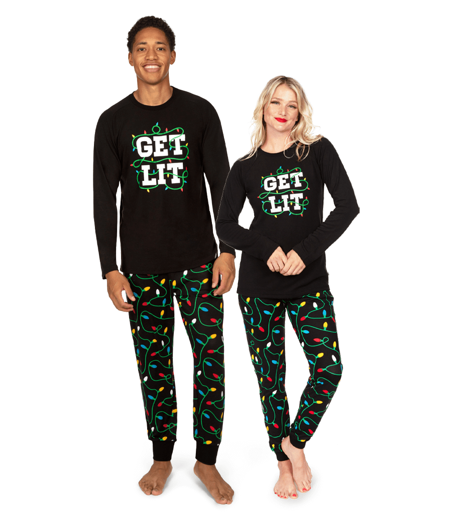 Matching Get Lit Couples Pajamas Primary Image