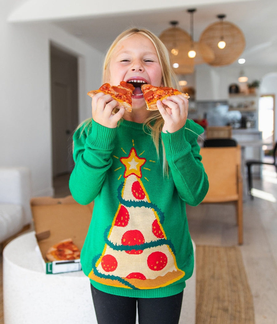 Girl's Pizza Tree Sweater