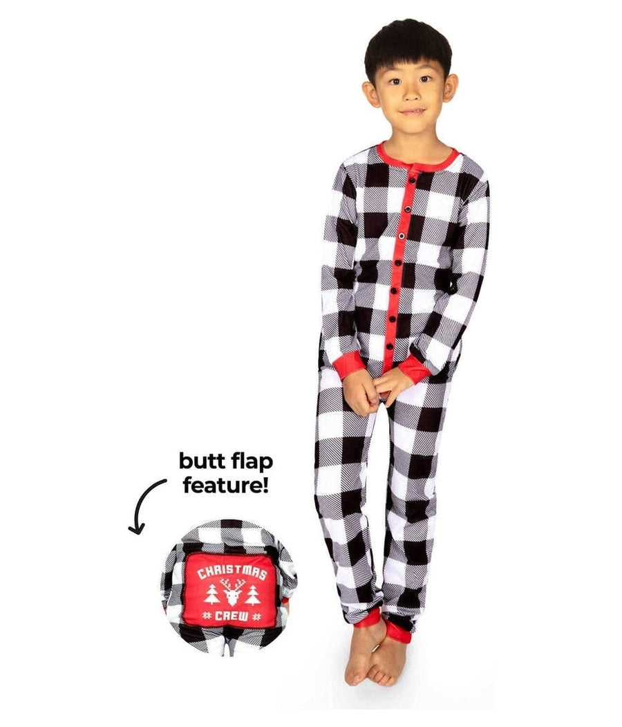 Boy's Christmas Crew Plaid Onesie Pajamas