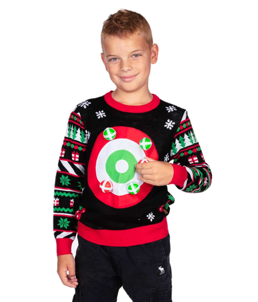 Boy's Dart Board Game Ugly Christmas Sweater