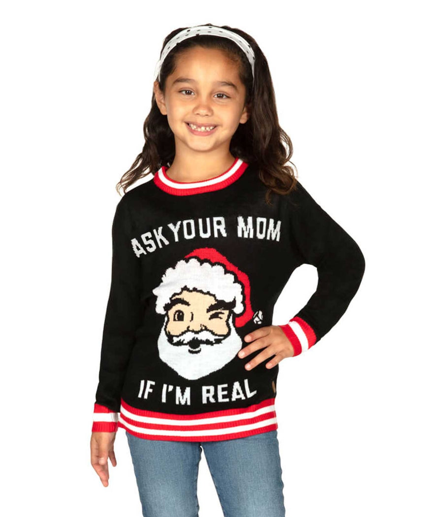 Girl's Ask Your Mom Ugly Christmas Sweater