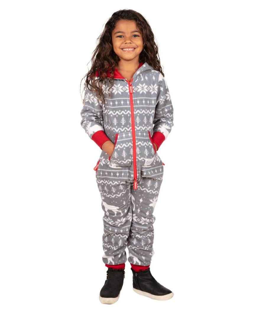 Girl's Grey Moose Jumpsuit Image 2