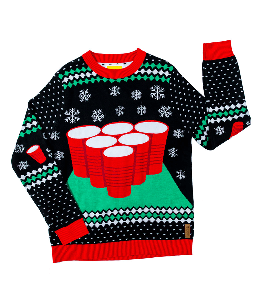 Men's Cheer Pong Game Ugly Christmas Sweater