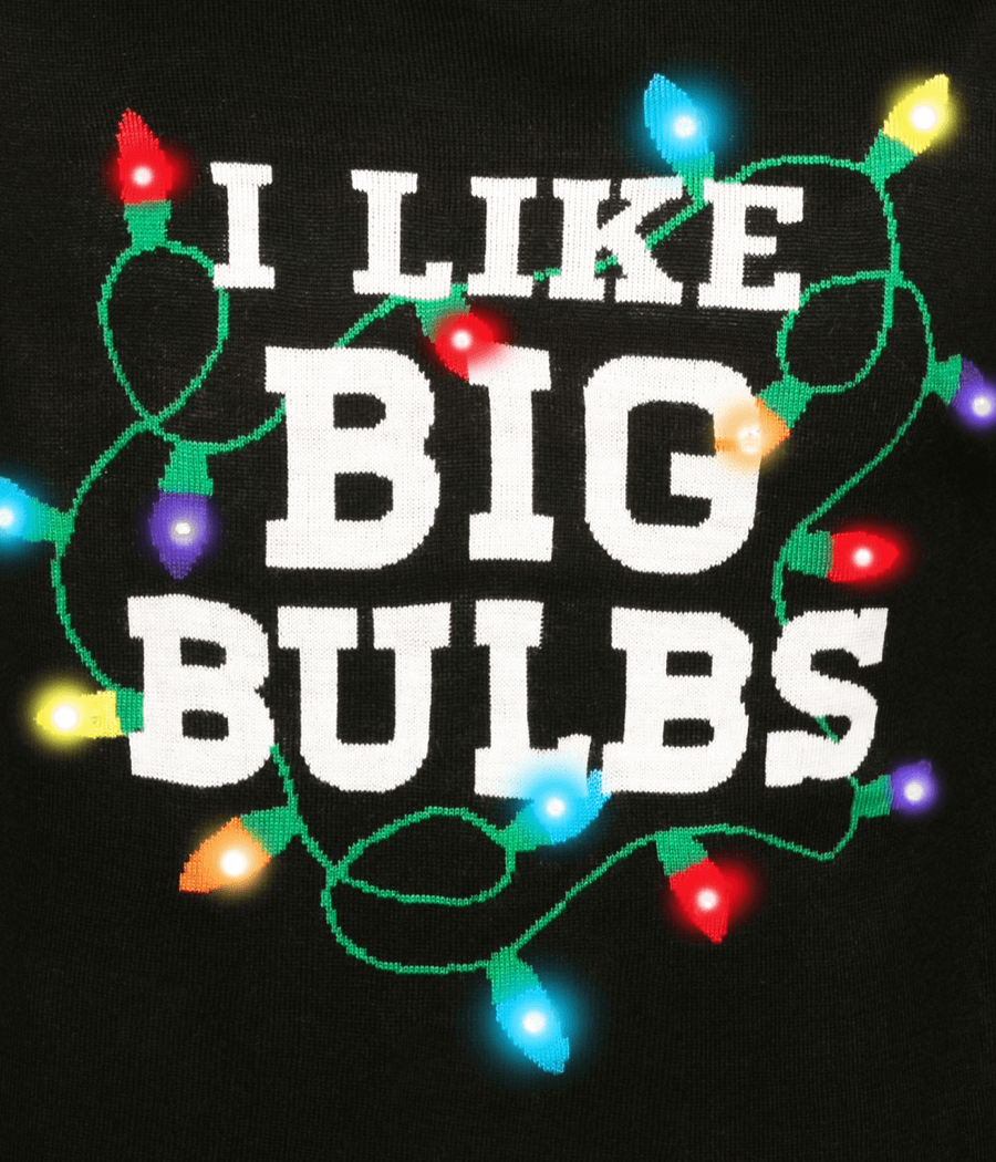 Men's I Like Big Bulbs Light Up Ugly Christmas Sweater
