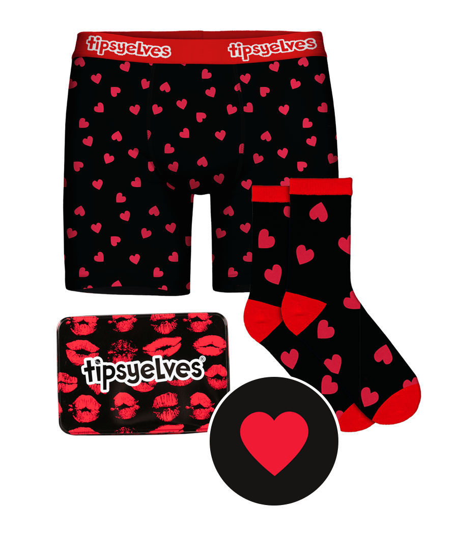 Men's Hearts on Fire Boxers & Socks Gift Set