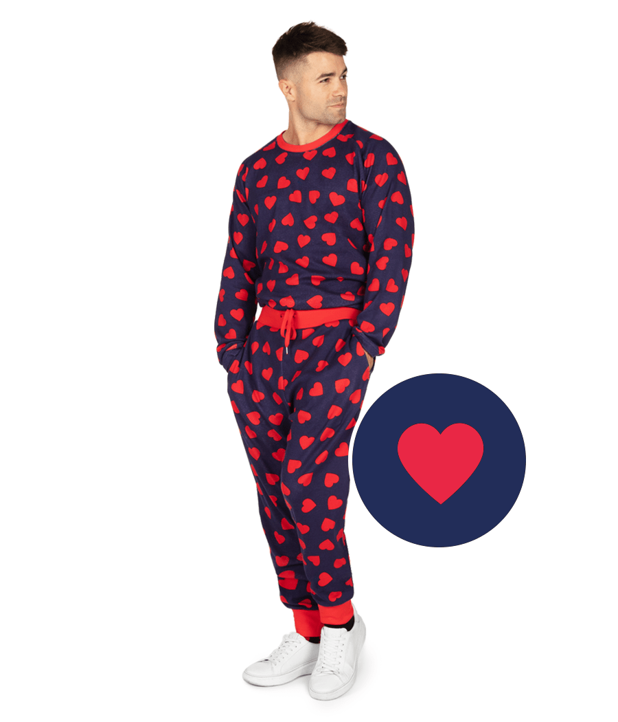 Men's Hearts on Fire Pajama Set