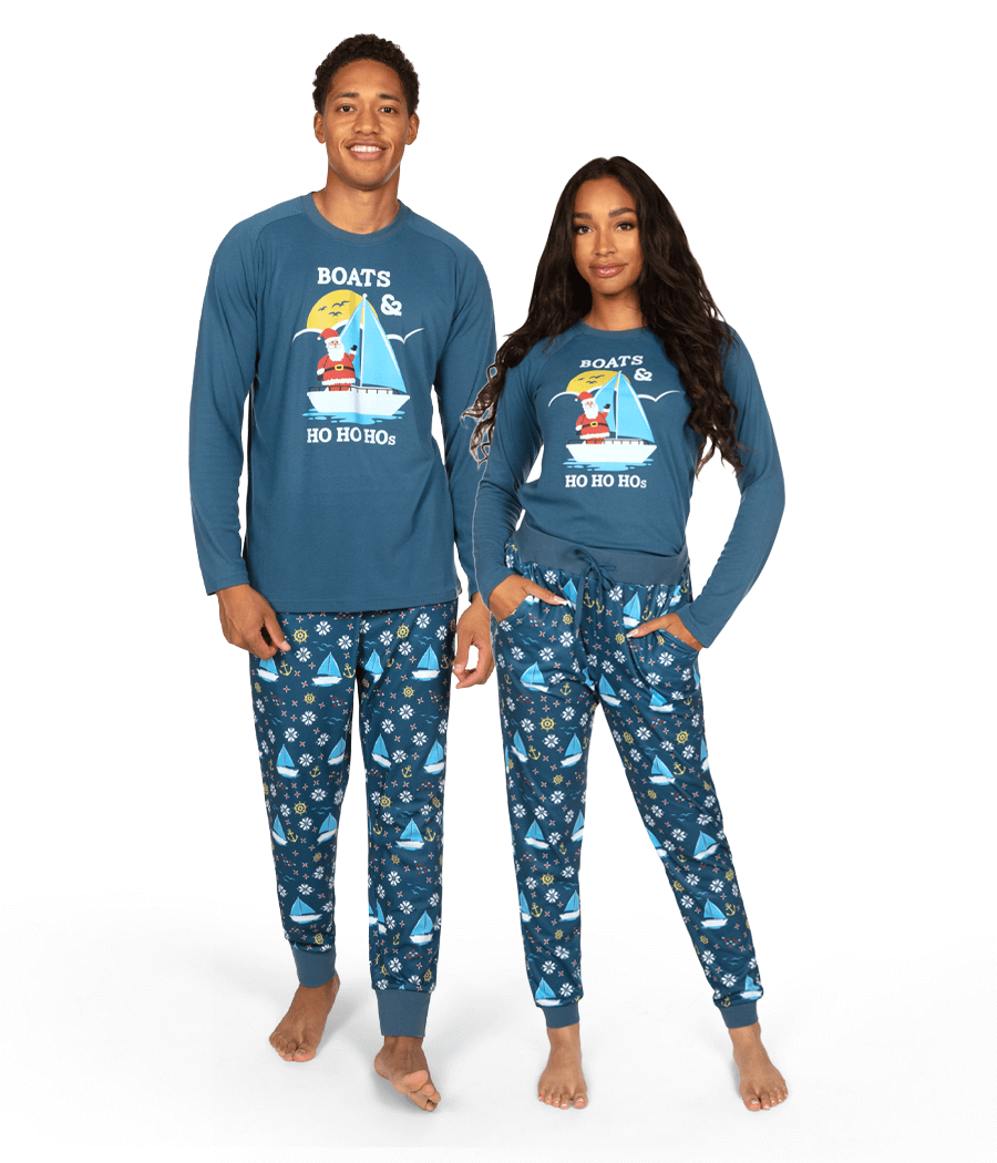 Matching Boats & Ho Ho Hos Couples Pajamas