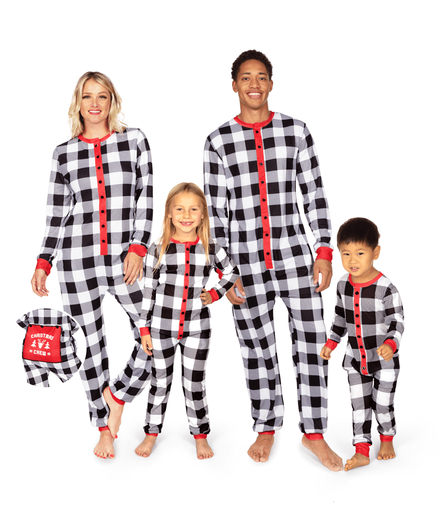 Matching Christmas Crew Plaid Family Onesie Pajamas