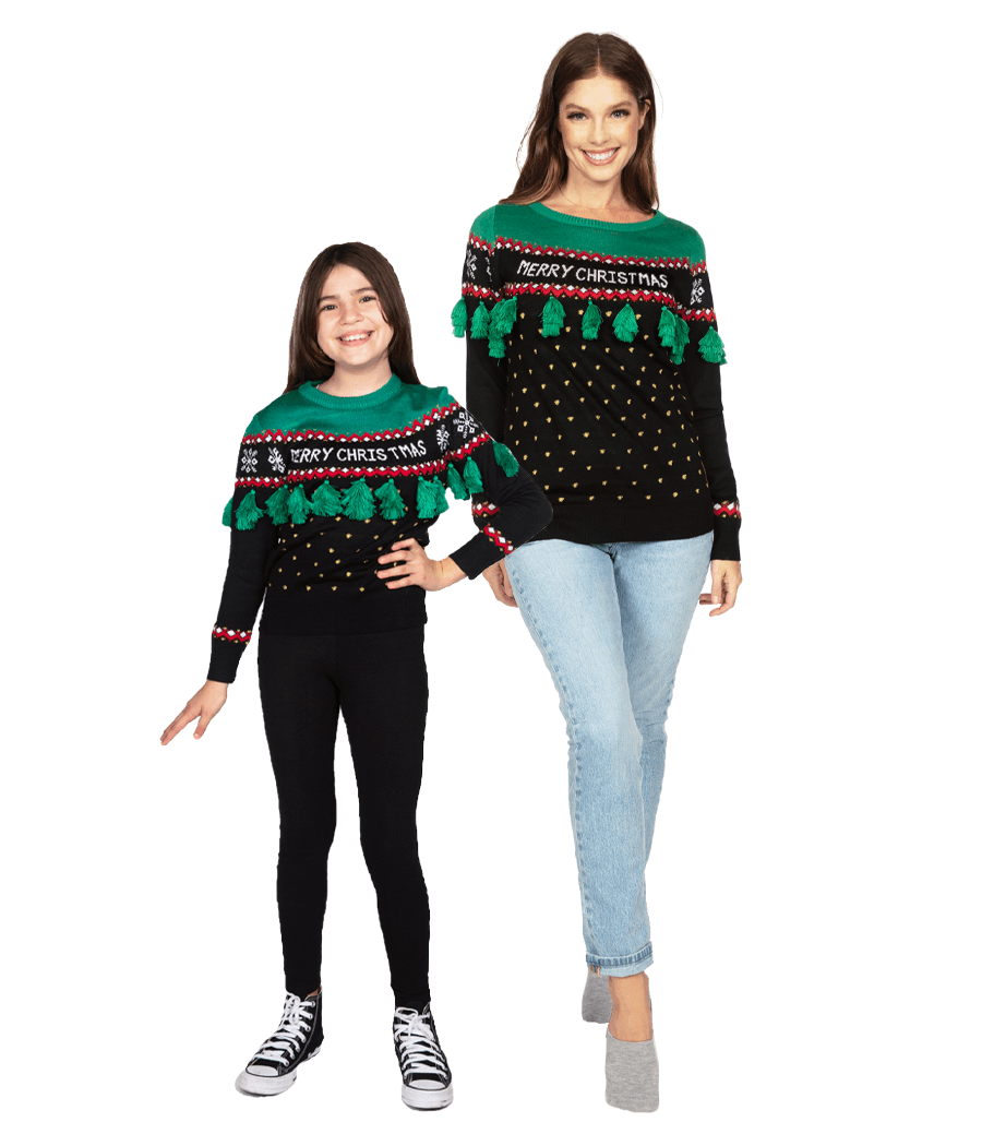 Matching Christmas Tree Tassel Family Christmas Sweaters Image 2