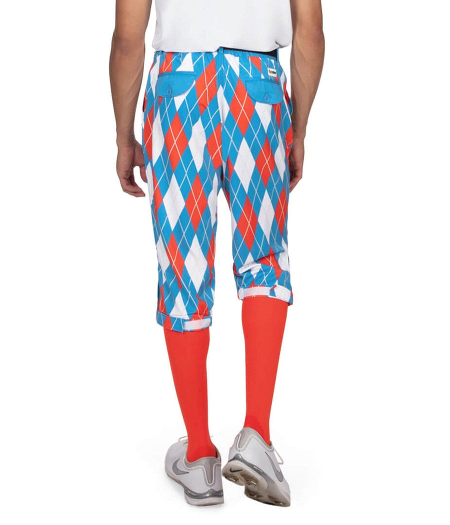 Men's American Argyle Golf Knickers with Red Golf Socks Image 2