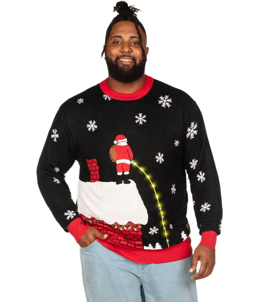 Leaky Roof Light Up Big and Tall Ugly Christmas Sweater: Men's