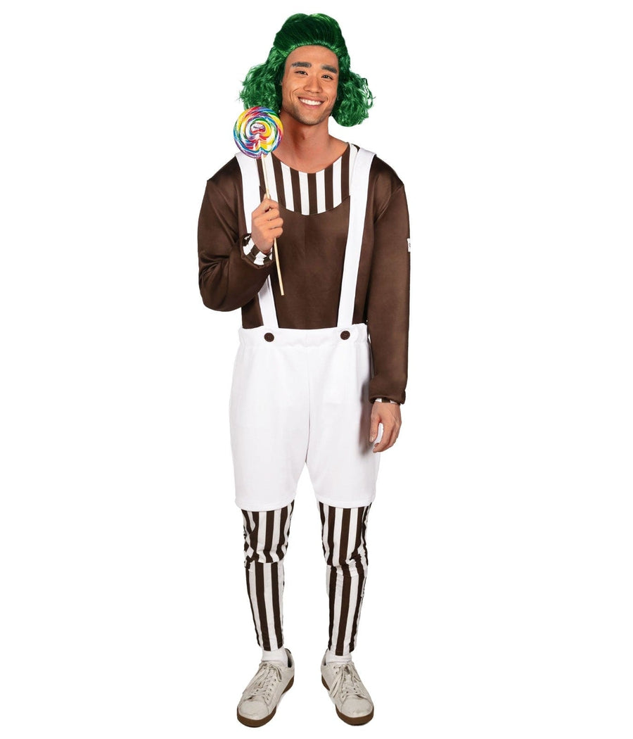 halloween dress mens Women's Chocolate Factory Worker Costume | Fun Halloween Adult Costume | Comfortable Performance Stretch | White / Brown