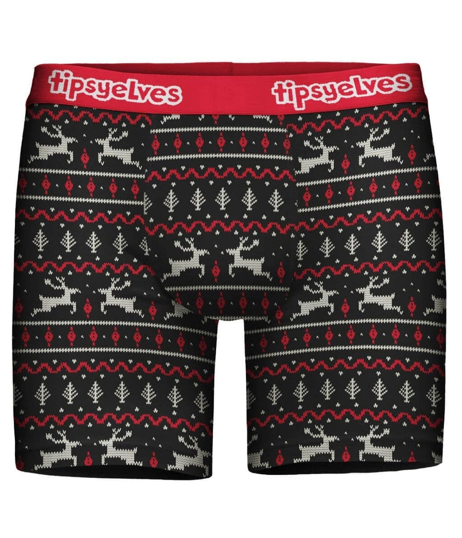 Black & Red Reindeer Men's Christmas Underwear