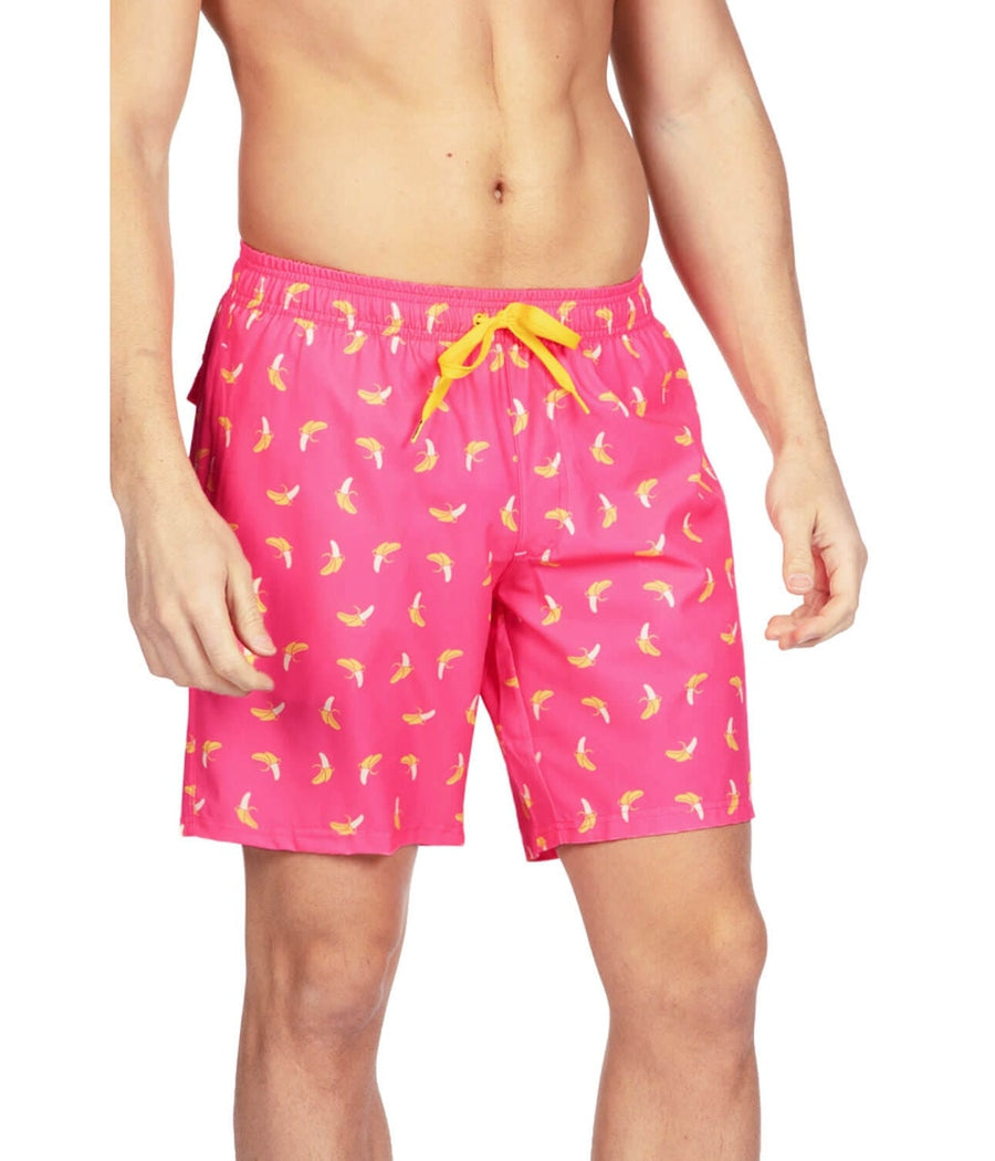 Pink Banana Peel Stretch Swim Trunks - 7.5" Inseam Image 2