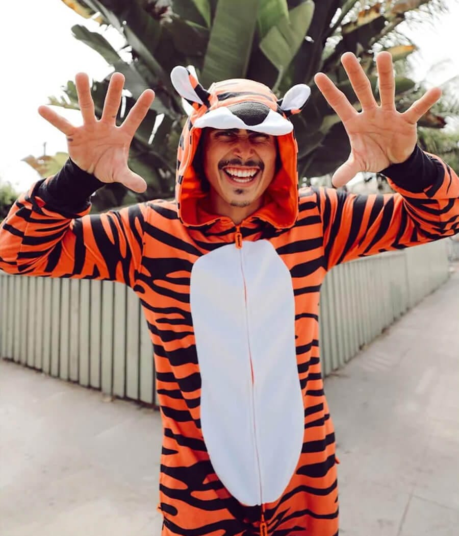 Men's Tiger Costume | Fun Halloween Adult Costume | High Strength & Durable Material | Orange Men's Tiger Costume | Fun Halloween Adult Costume | High Strength & Durable Material | Orange