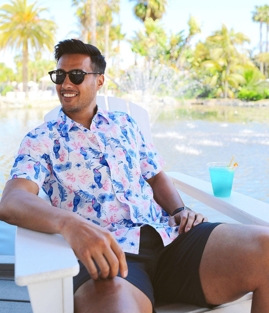 Toucan Tango White Hawaiian Shirt: Men's Summer Outfits | Tipsy Elves
