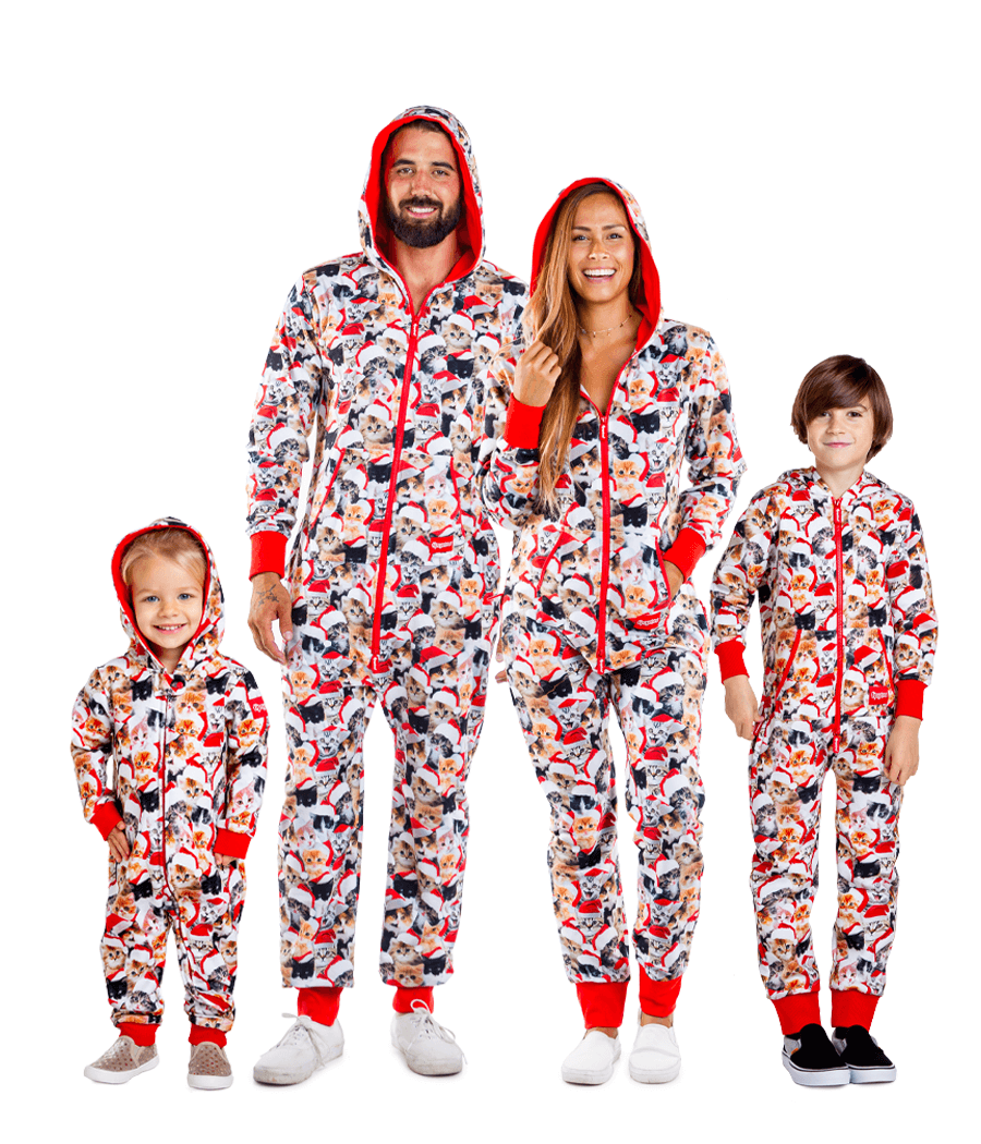 Matching Meowy Catmus Family Jumpsuits