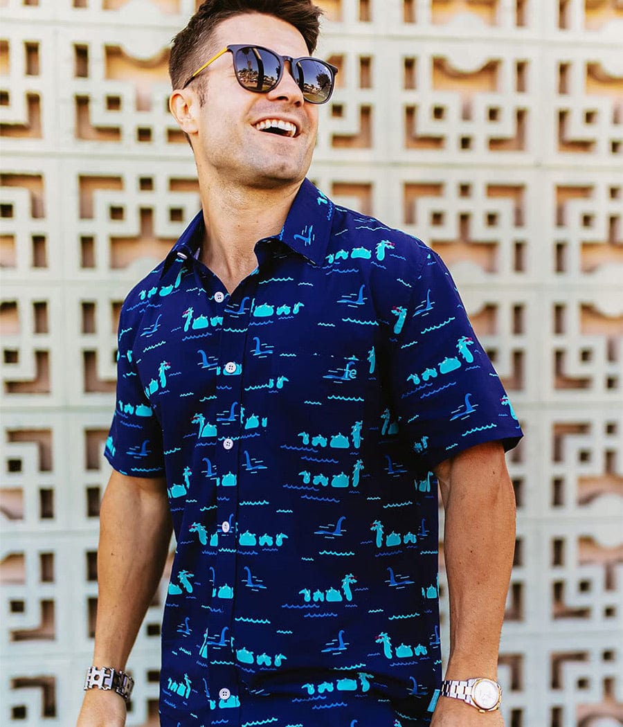 Hawaiian Shirts For Men Summer Polo Hawaiian Hawaii Blue Men's
