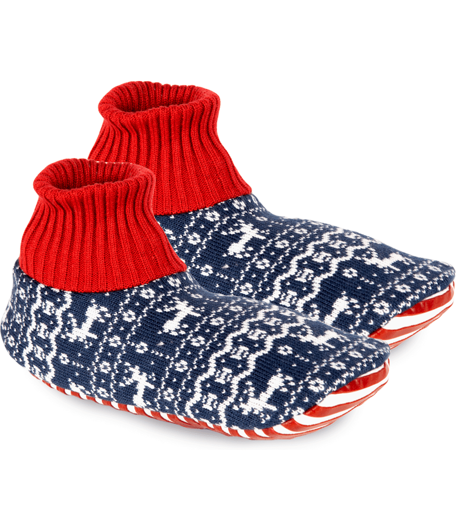 Blue Reindeer Slipper Socks
