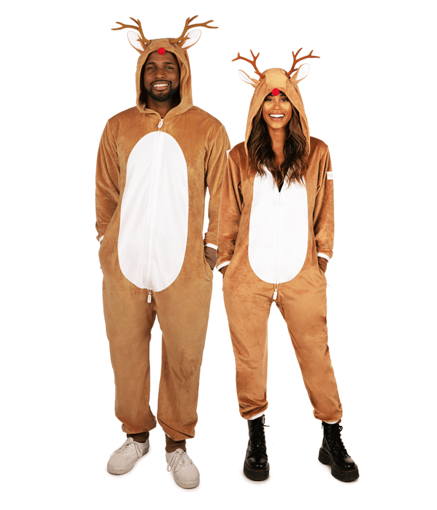 Matching Rudolph Couples Jumpsuits
